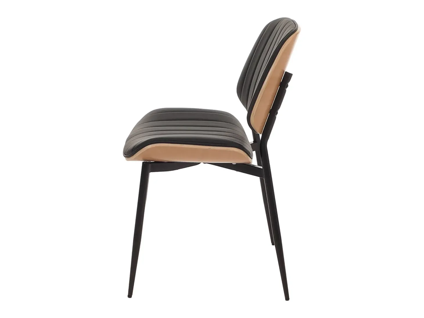 Silla de comedor MCW-O44 (set de 2), natural, negro