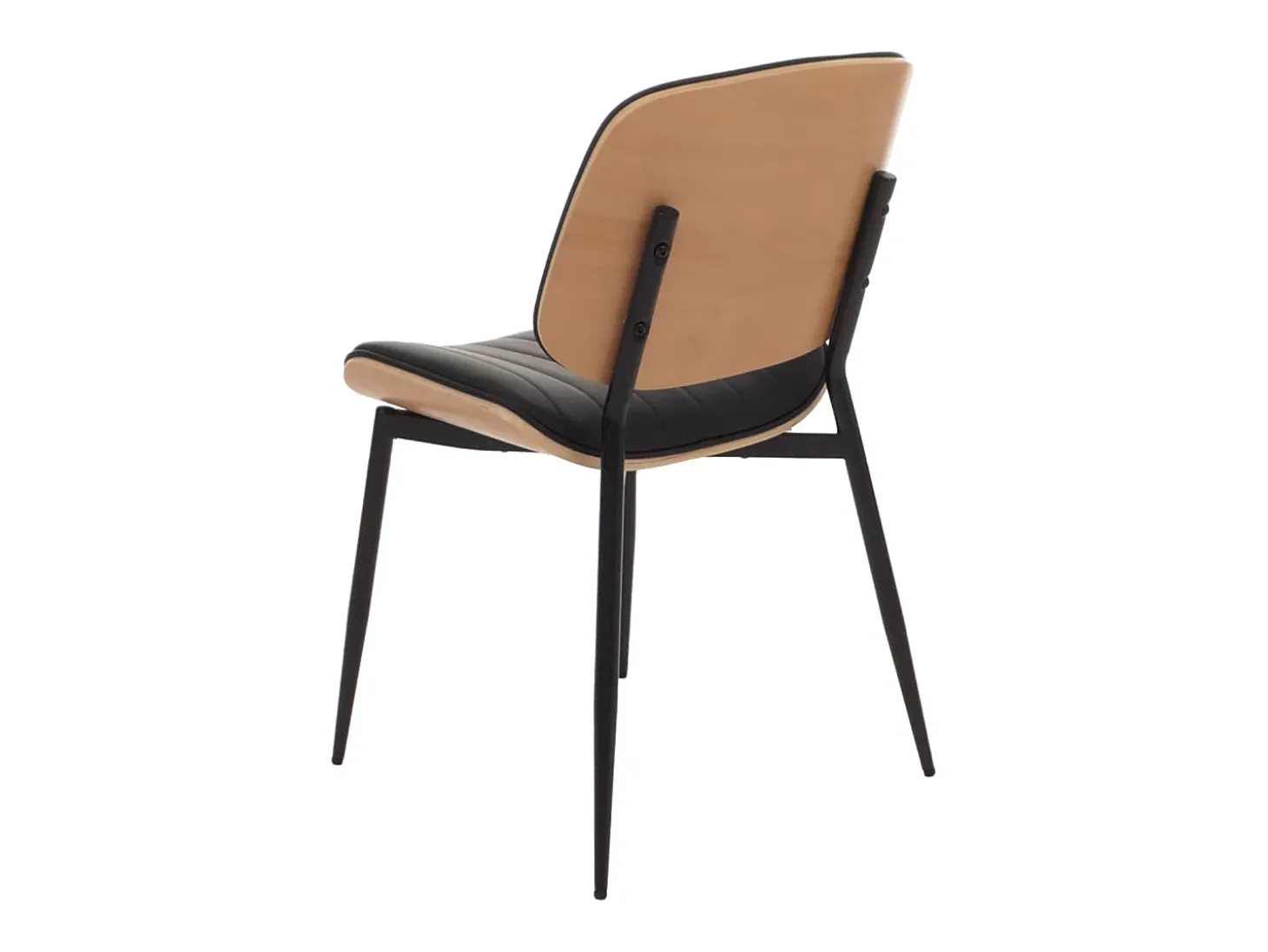 Silla de comedor MCW-O44 (set de 2), natural, negro