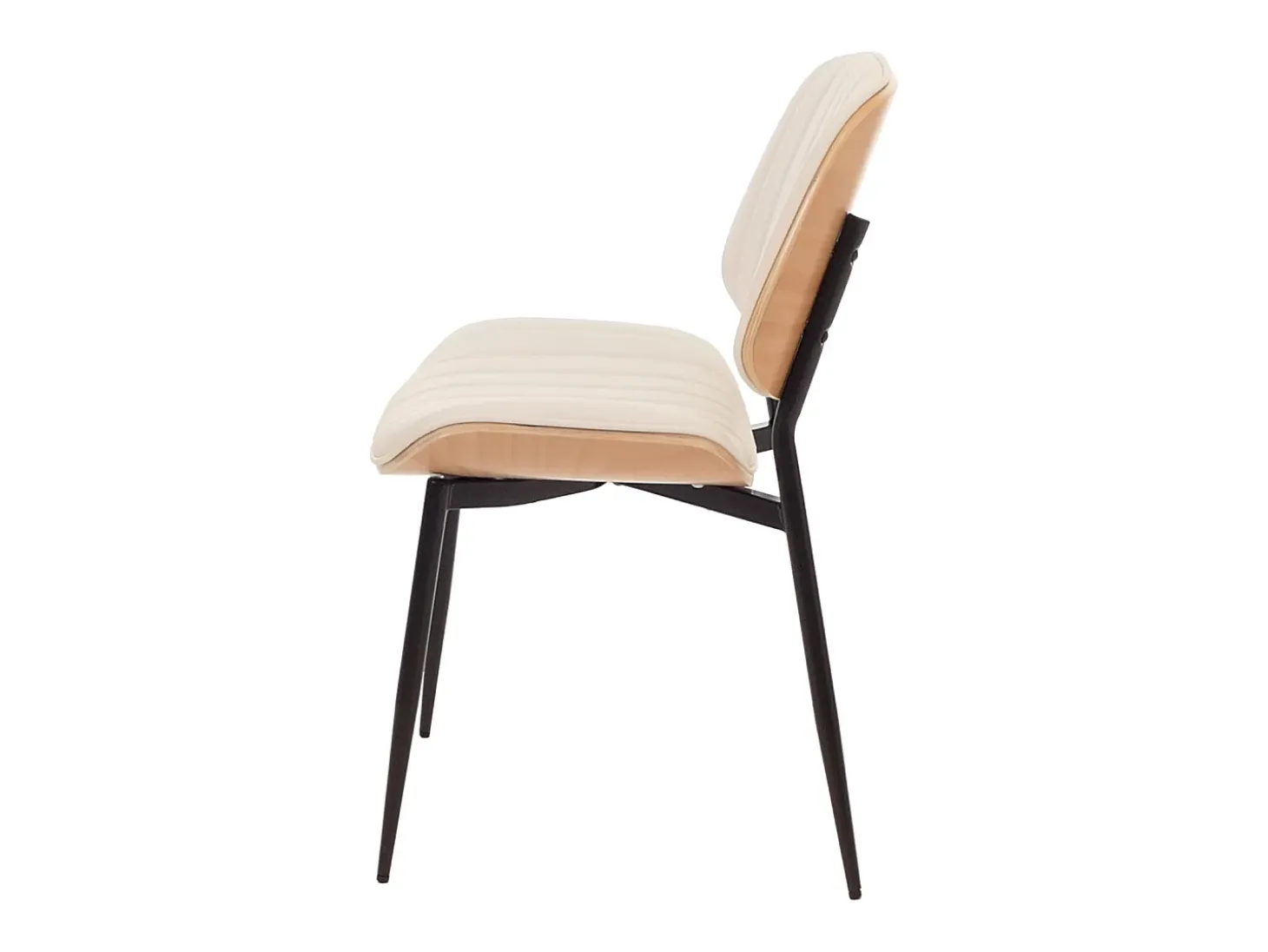 Silla de comedor MCW-O44 (set de 2), natural, blanco
