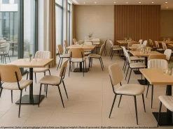 Silla de comedor MCW-O44 (set de 2), natural, blanco