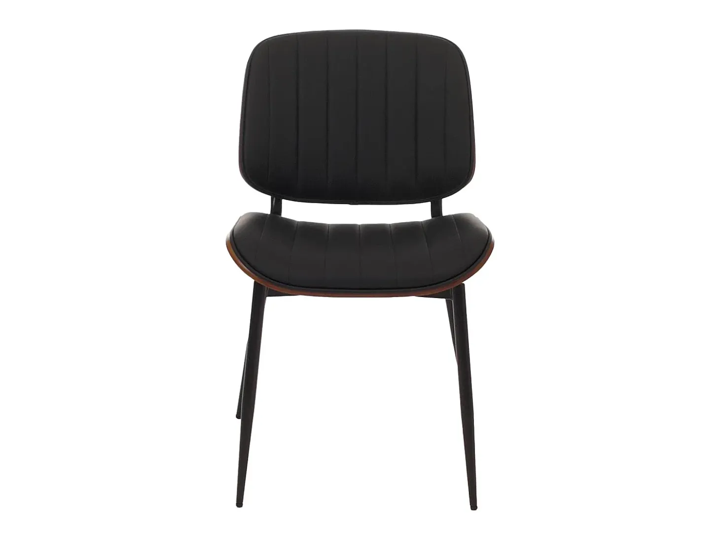 Silla de comedor MCW-O44 (set de 2), aspecto nogal, negro