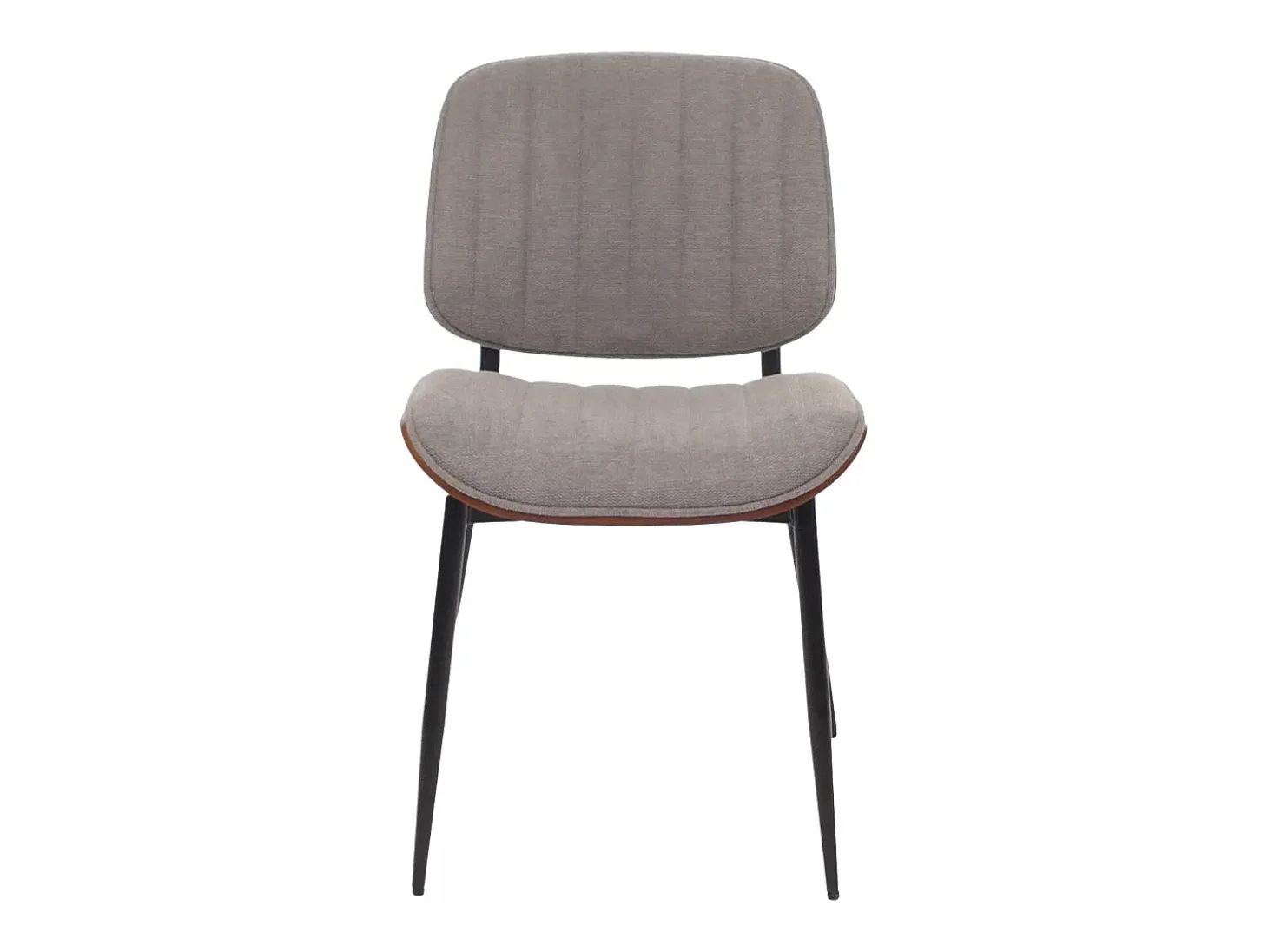 Silla de comedor MCW-O44 (set de 2), aspecto nogal, gris claro