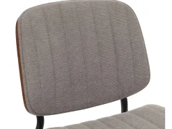 Silla de comedor MCW-O44 (set de 2), aspecto nogal, gris claro