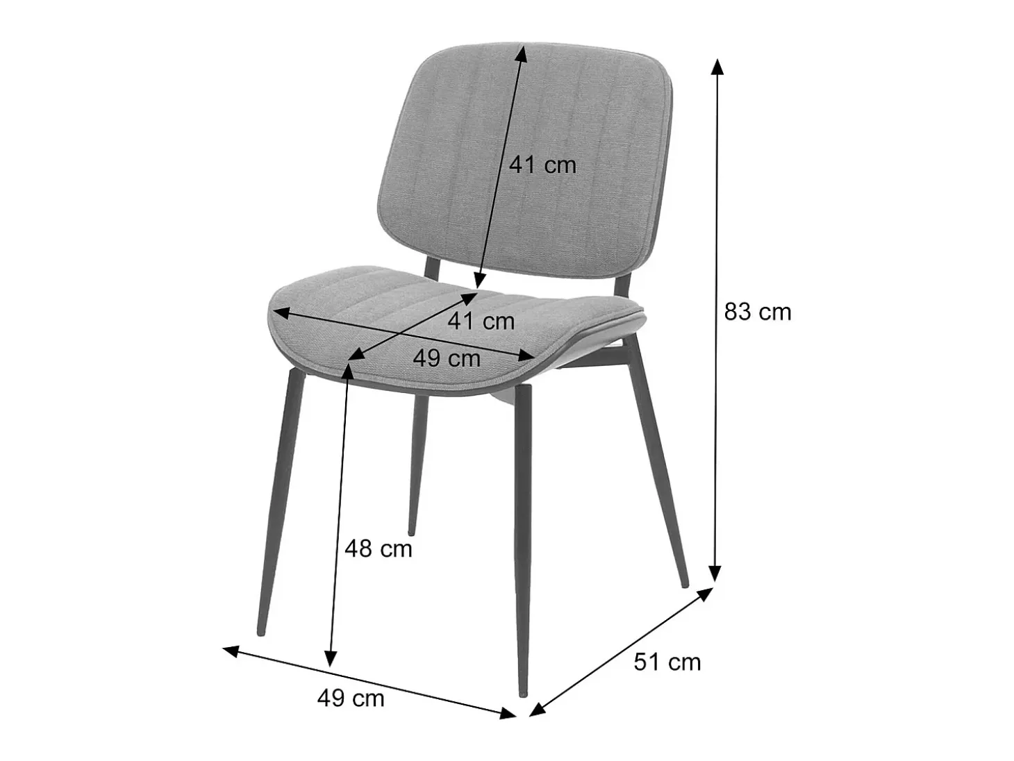 Silla de comedor MCW-O44 (set de 2), aspecto nogal, gris claro