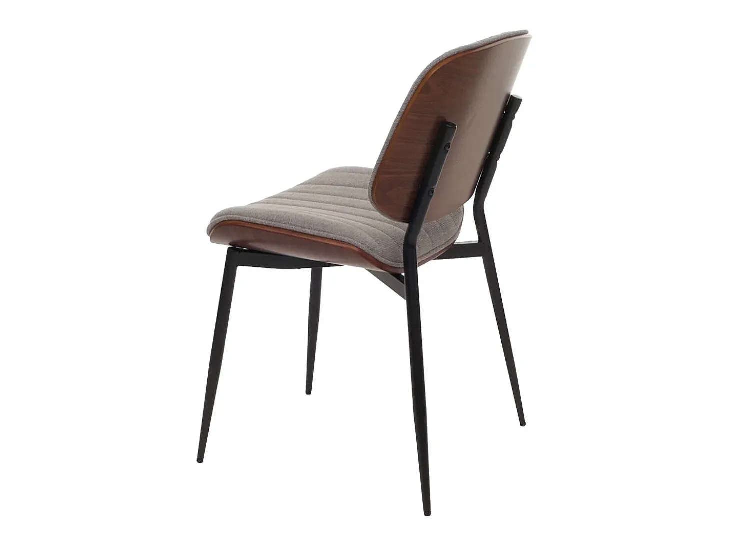 Silla de comedor MCW-O44 (set de 2), aspecto nogal, gris claro