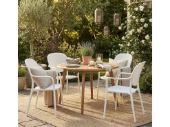 Silla de comedor moderna para bar, restaurante y cocina al aire libre en polipropileno Clara - Blanco