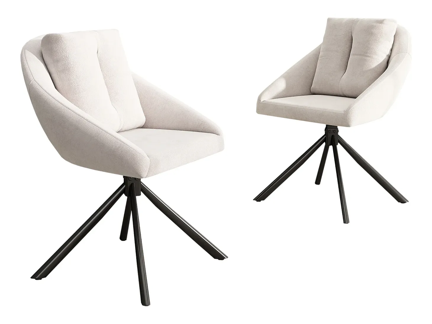 Silla de comedor moderna de terciopelo beige, elegante y cómoda, con brazos giratorios, tela de terciopelo transpirable (72,39 x 62,23 x 49,53 cm)