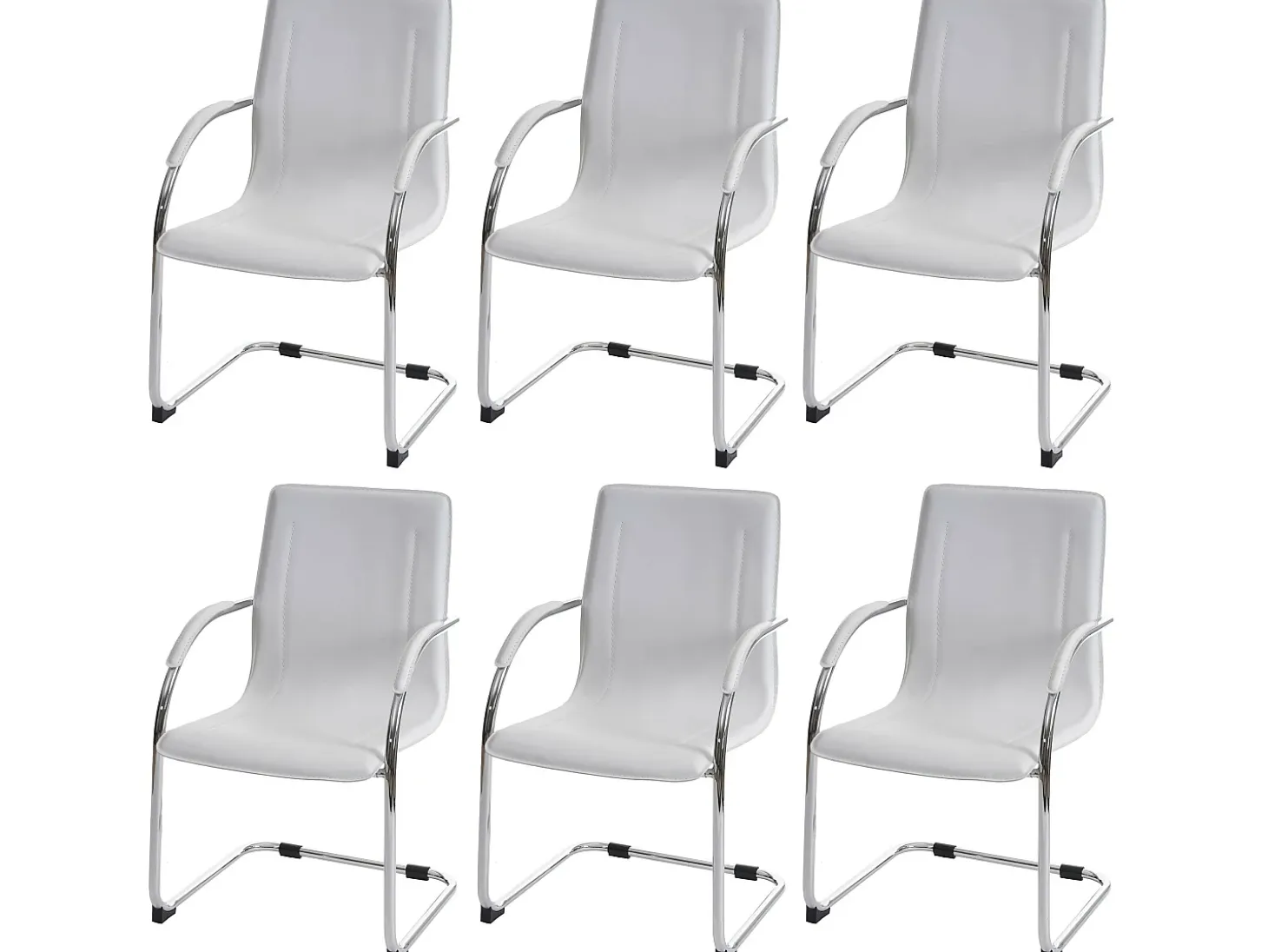 Silla de comedor Perm (juego de 6), blanco
