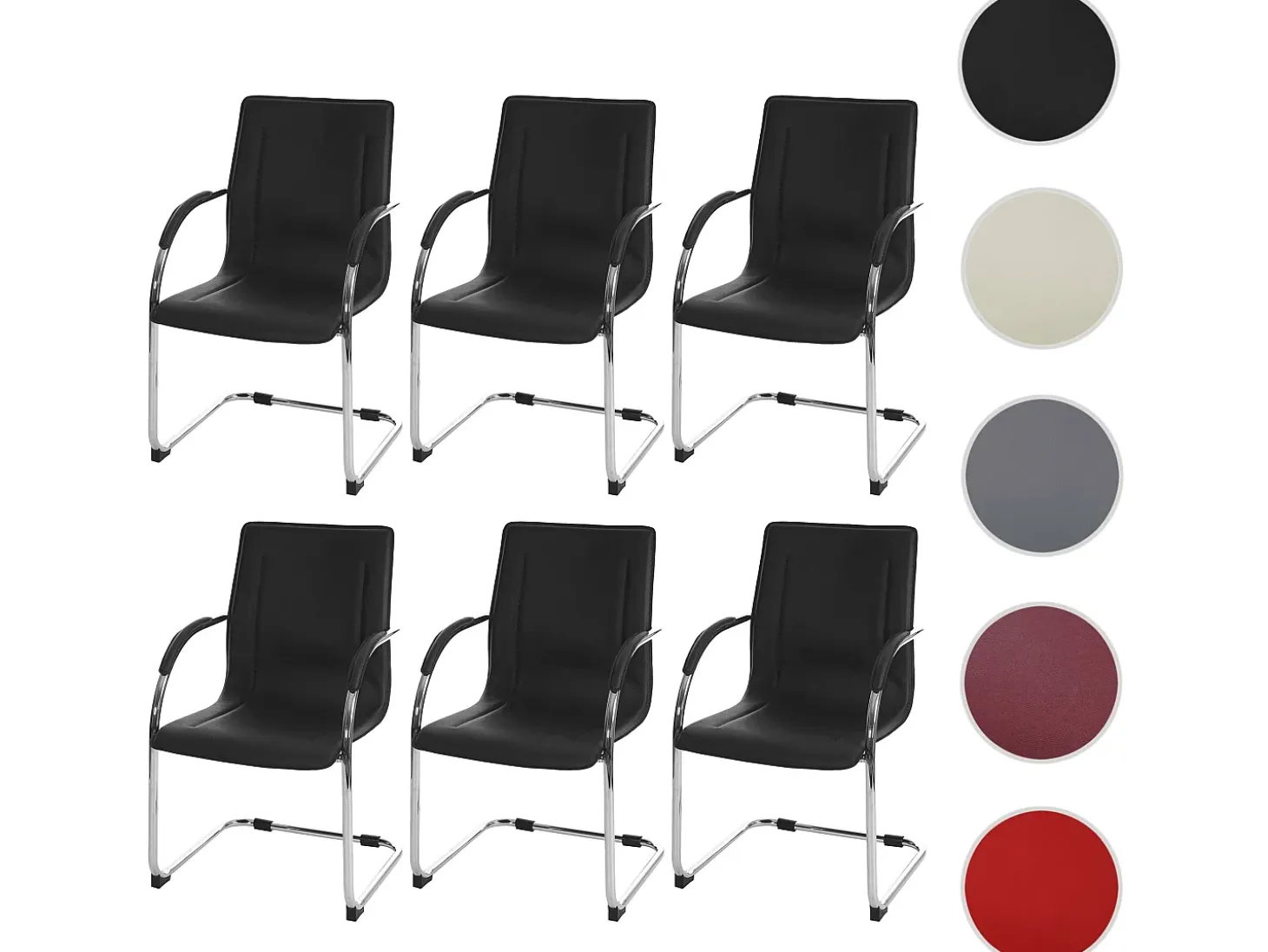 Silla de comedor Perm (juego de 6), negro