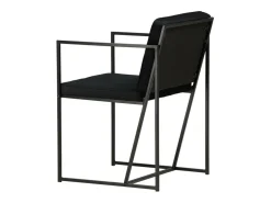 Silla de comedor Richmond con reposabrazos, terciopelo negro.