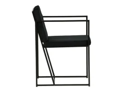 Silla de comedor Richmond con reposabrazos, terciopelo negro.