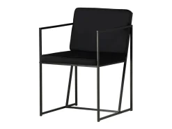 Silla de comedor Richmond con reposabrazos, terciopelo negro.