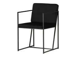 Silla de comedor Richmond con reposabrazos, terciopelo negro.