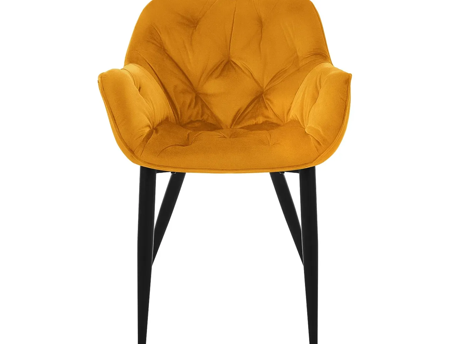 Silla de comedor set de 2 funda de terciopelo amarillo mostaza con patas de metal incl. material de montaje ML-Design