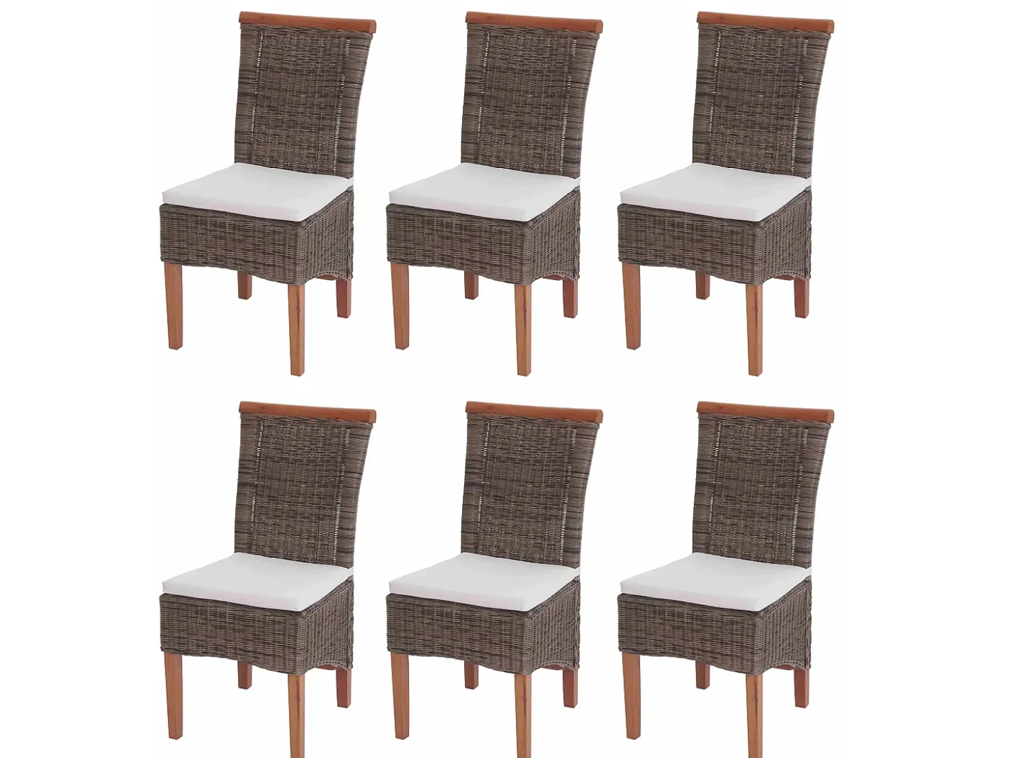 Silla de comedor Sinio (juego de 6), con cojín de asiento