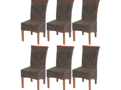 Silla de comedor Sinio (juego de 6), sin cojín de asiento