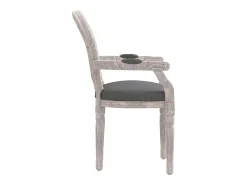 Silla de comedor tela gris oscuro 54x56x96,5 cm