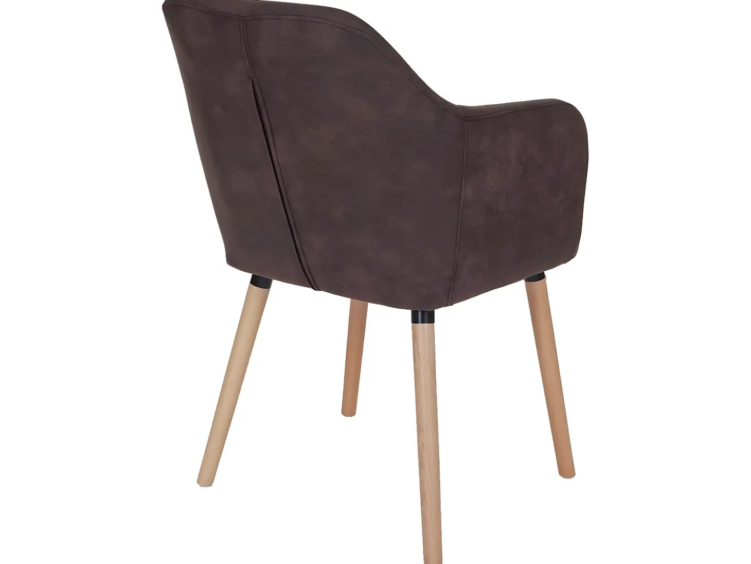 Silla de comedor Vaasa T381 (juego de 6), textil, vintage marrón oscuro, patas claras