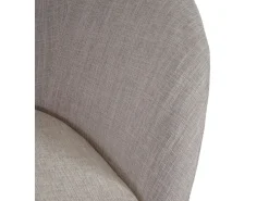 Silla de comedor Vaasa T633 (juego de 6), Textil, crema/gris
