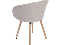 Silla de comedor Vaasa T633, textil, crema/gris