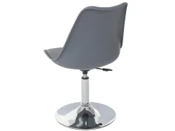 Silla de comedor Vaasa T501 (juego de 6), gris oscuro, base cromada