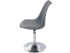Silla de comedor Vaasa T501 (juego de 6), gris oscuro, base cromada