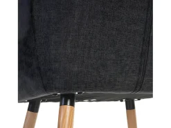 Silla de comedor Vaasa T381, textil, gris, patas claras