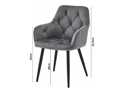 Silla de comedor Valora LUKK – Terciopelo beige oscuro con patas negras x1