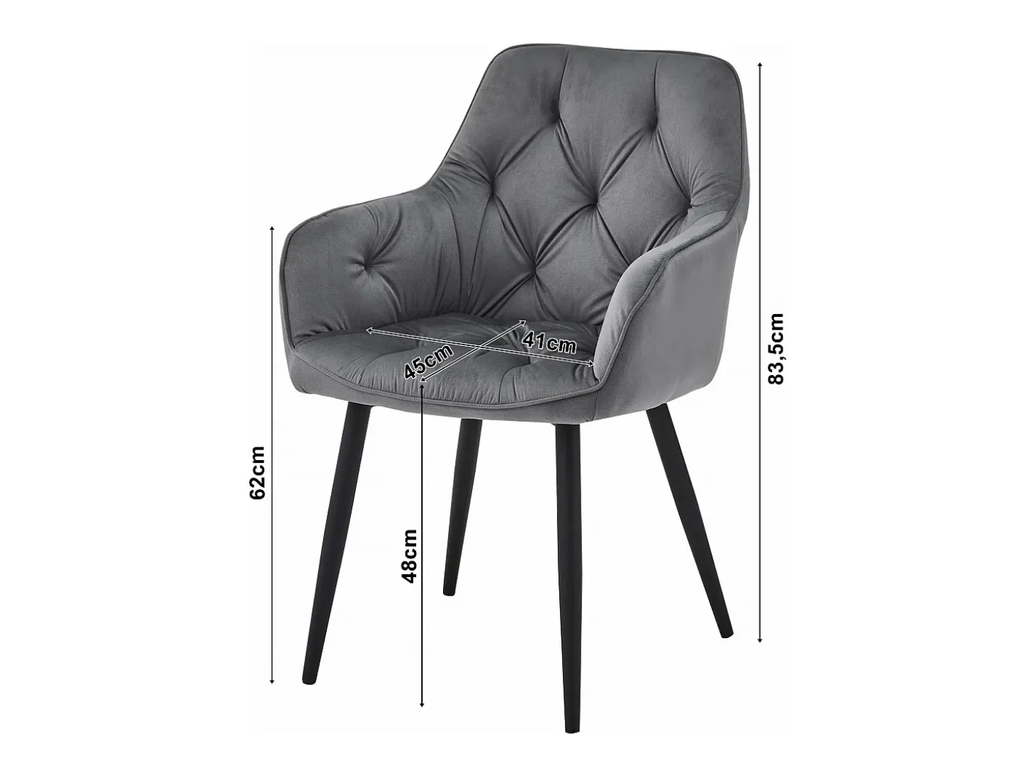 Silla de comedor Valora LUKK – Terciopelo beige oscuro con patas negras x1