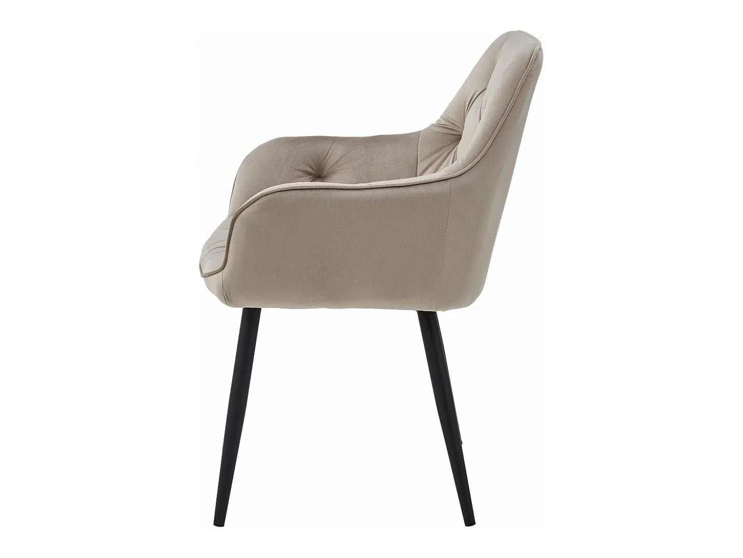 Silla de comedor Valora LUKK – Terciopelo beige oscuro con patas negras x1