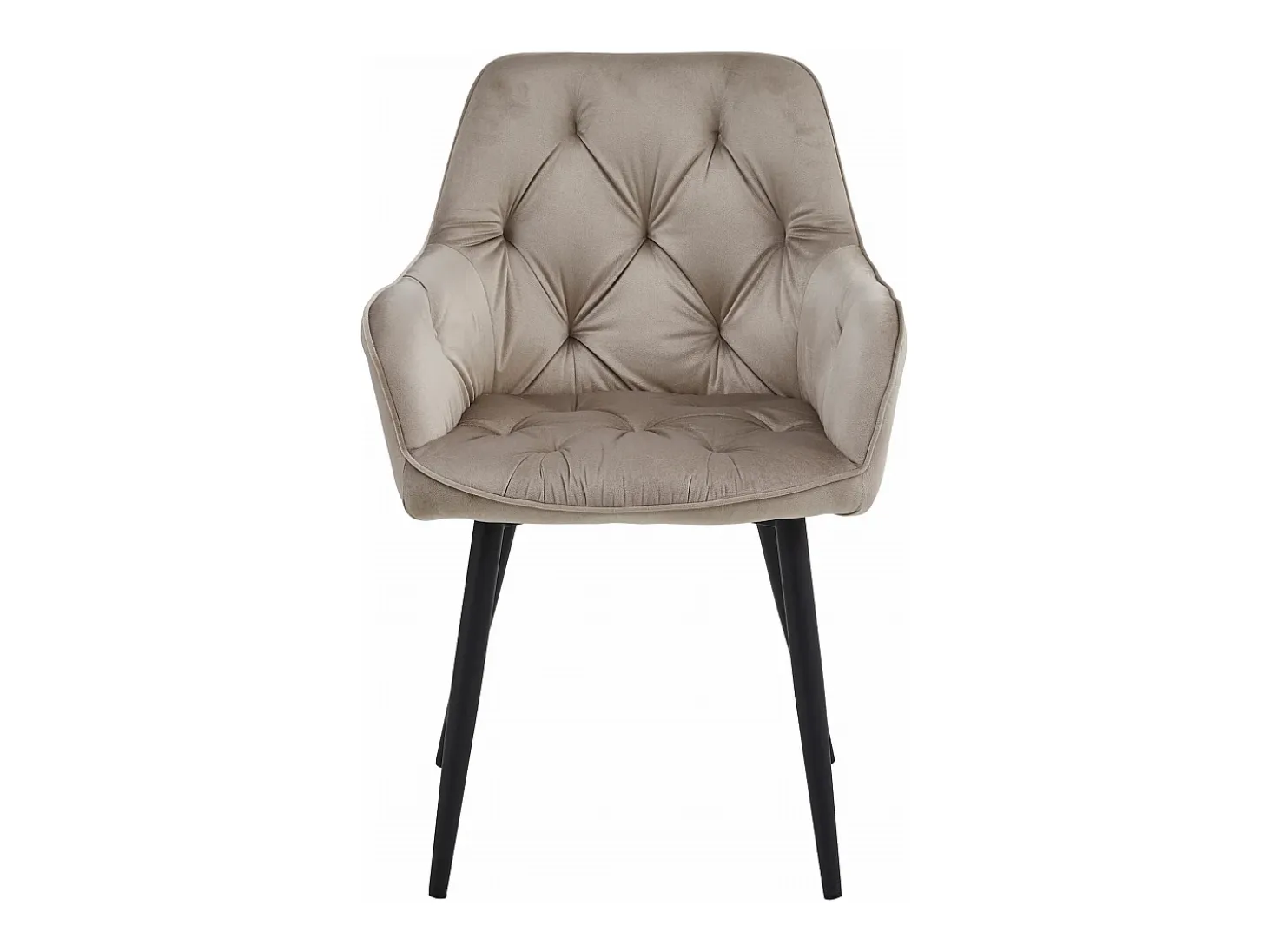 Silla de comedor Valora LUKK – Terciopelo beige oscuro con patas negras x1