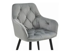 Silla de comedor Valora LUKK – Terciopelo gris plateado con patas negras x 1