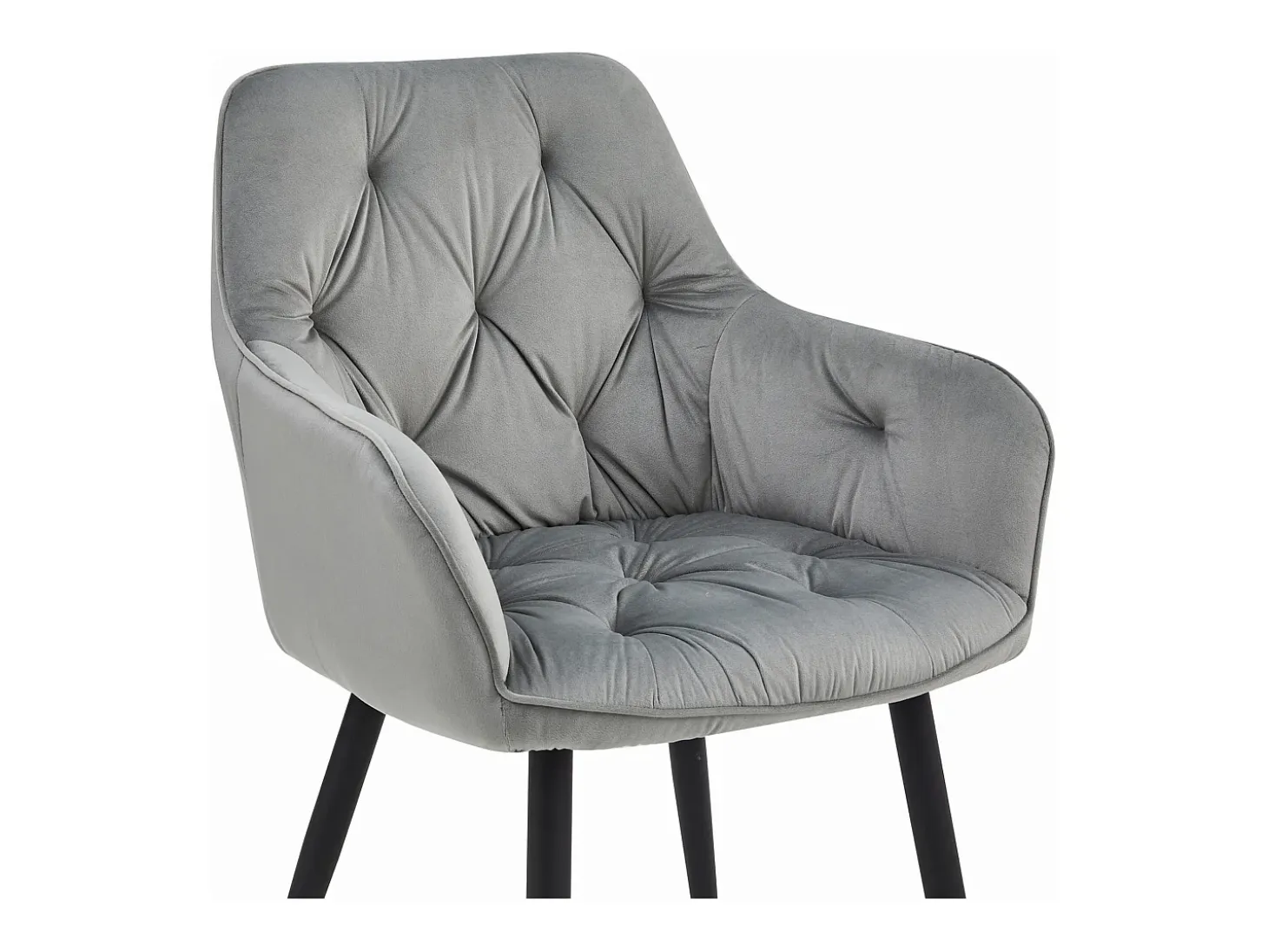 Silla de comedor Valora LUKK – Terciopelo gris plateado con patas negras x 1