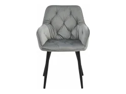 Silla de comedor Valora LUKK – Terciopelo gris plateado con patas negras x 1