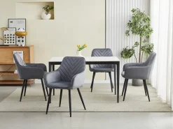 Silla de comedor Valora WAAV – Terciopelo gris oscuro con patas negras x 1
