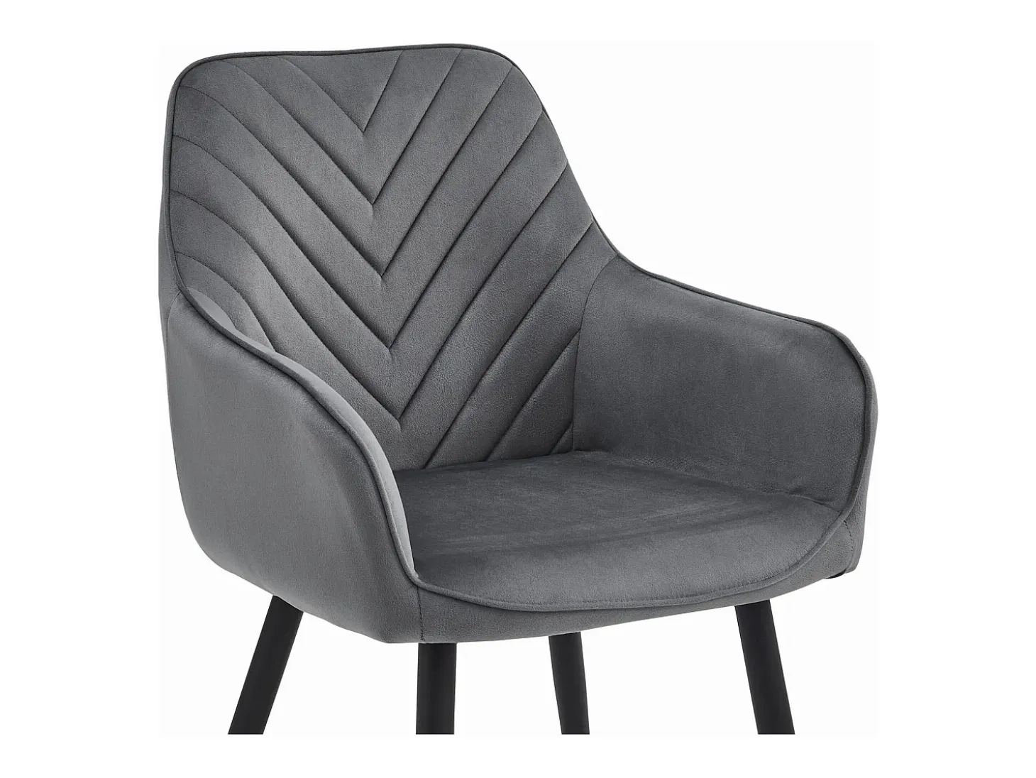 Silla de comedor Valora WAAV – Terciopelo gris oscuro con patas negras x 1