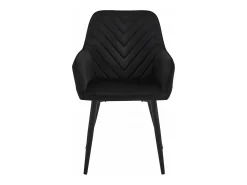 Silla de comedor Valora WAAV – Terciopelo negro con patas negras (1 unidad)