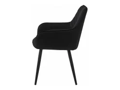 Silla de comedor Valora WAAV – Terciopelo negro con patas negras (1 unidad)
