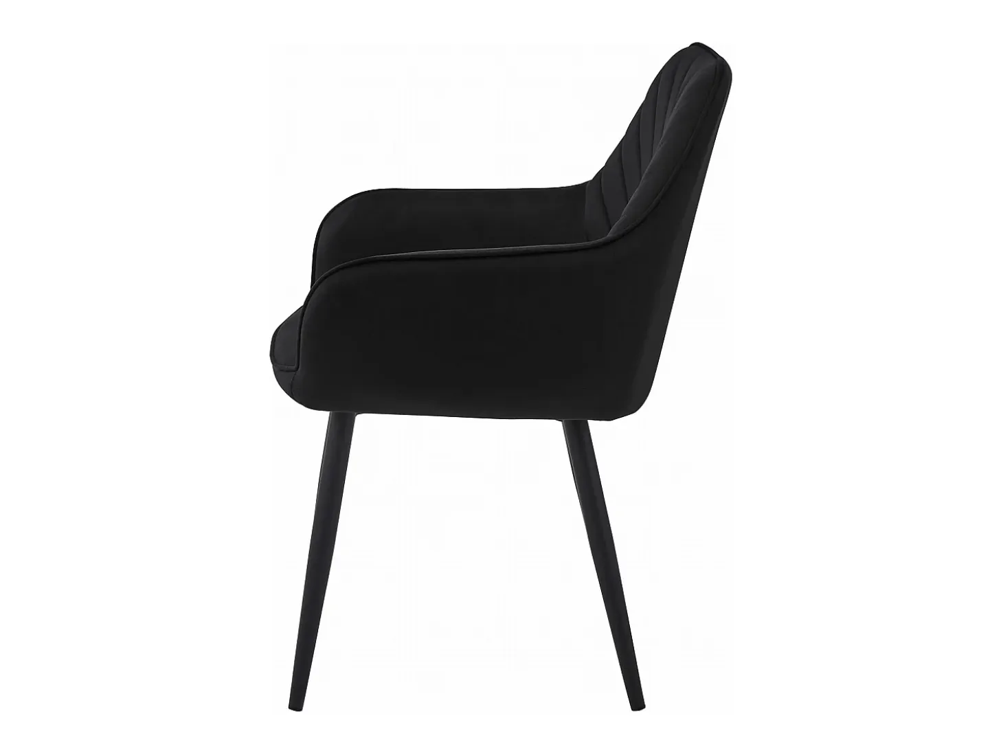 Silla de comedor Valora WAAV – Terciopelo negro con patas negras (1 unidad)
