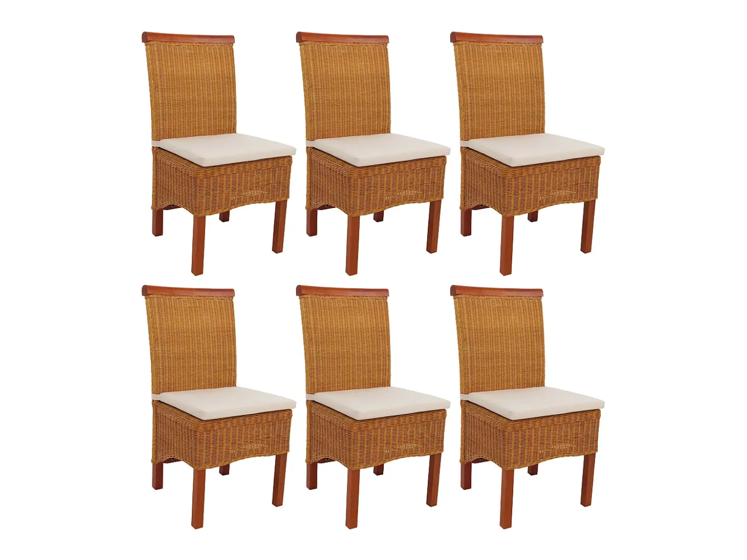 Silla de comedor Var (juego de 6), con cojín de asiento