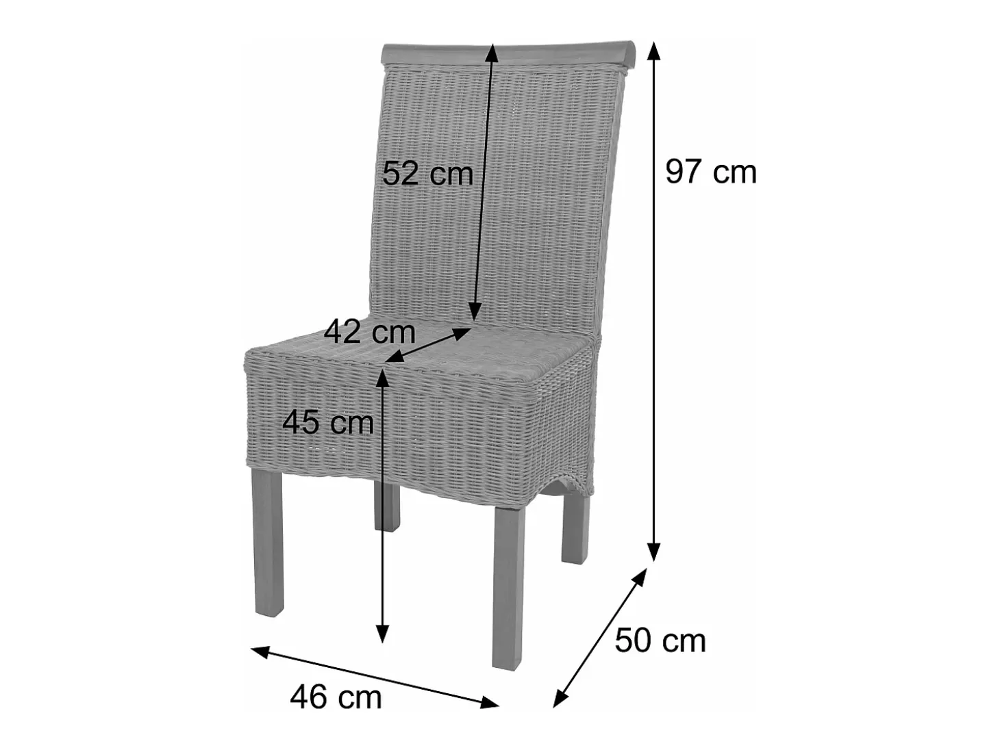 Silla de comedor Var (set de 2), con cojín de asiento