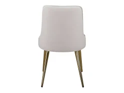 Silla de comedor VelvetDeluxe en terciopelo beige, decoración en latón.