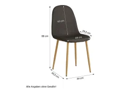 Silla de comedor 44x88x45,5 cm Antracita Eames
