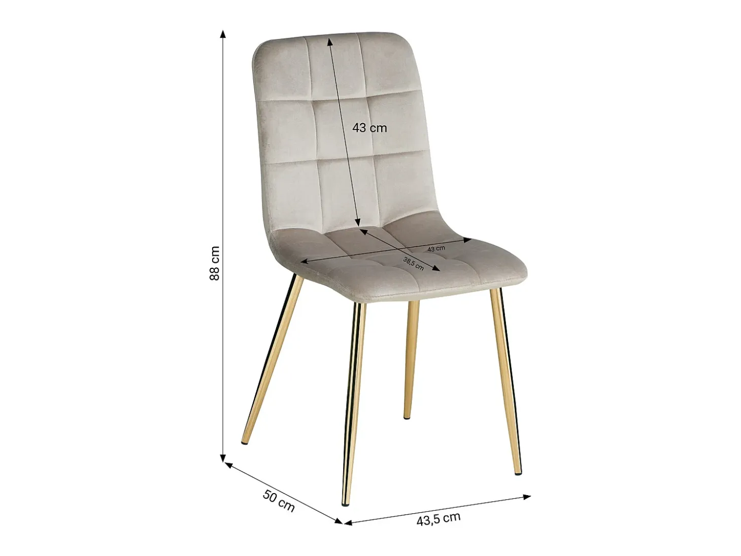 Silla de comedor 43.5x88x50 cm beige Eames