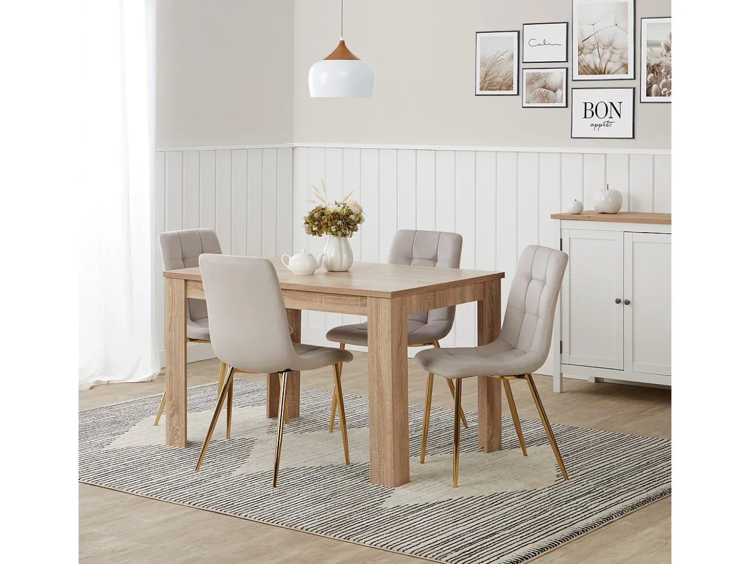 Silla de comedor 43.5x88x50 cm beige Eames