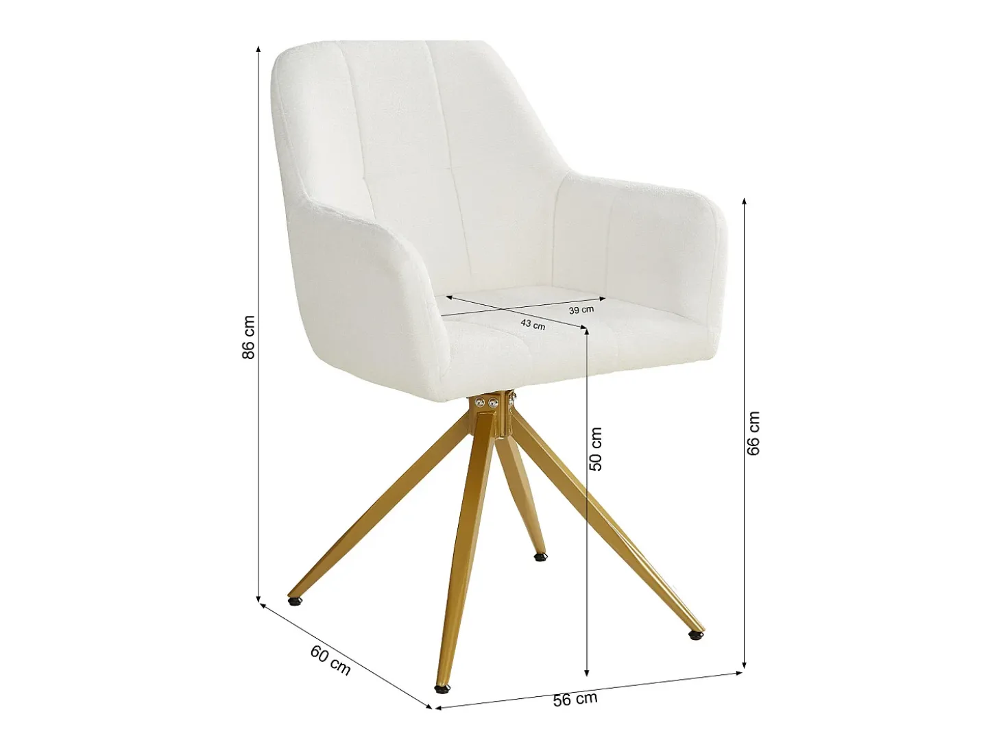 Silla de comedor 56x86x60 cm beige