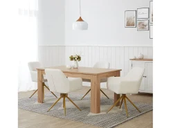 Silla de comedor 56x86x60 cm beige