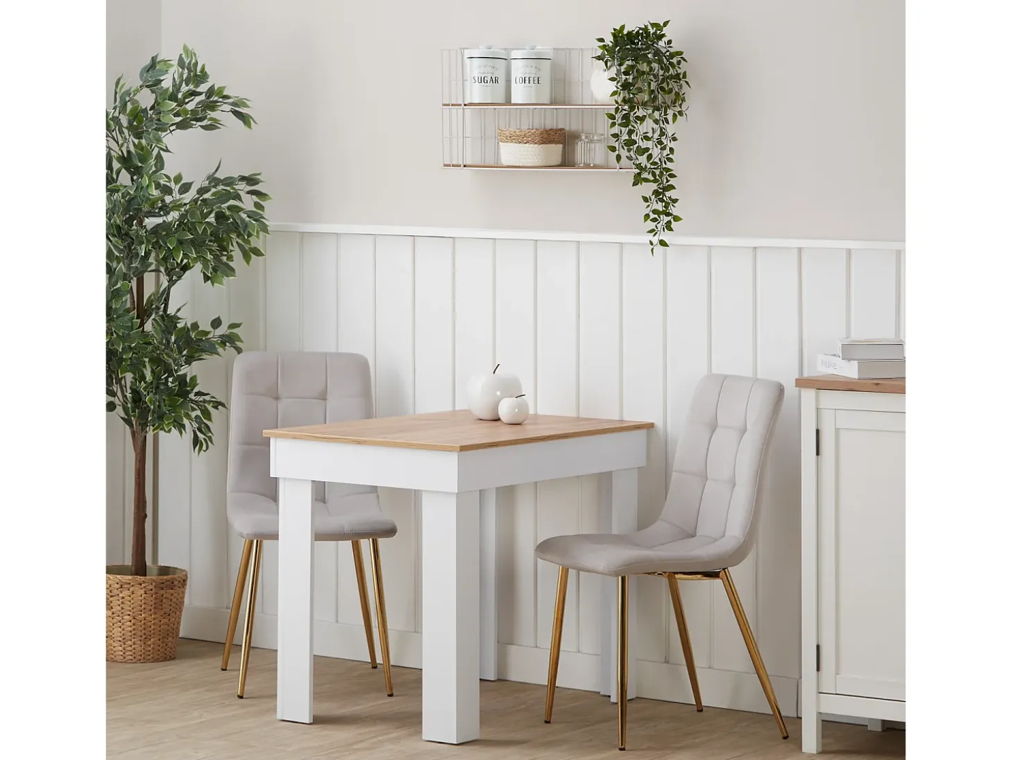 Silla de comedor 43.5x88x50 cm Beige Eames