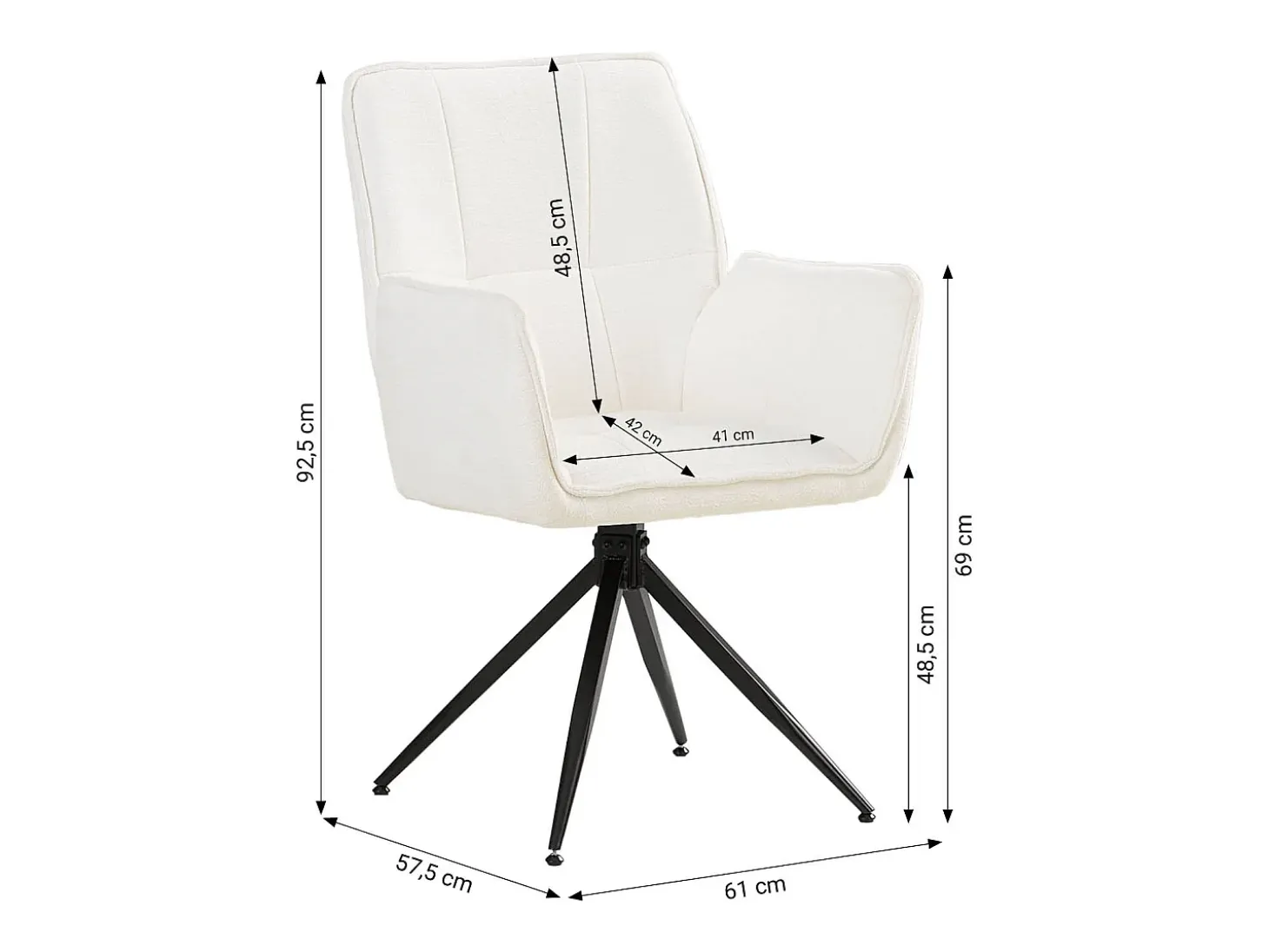 Silla de comedor 61x92.5x57.5 cm blanca