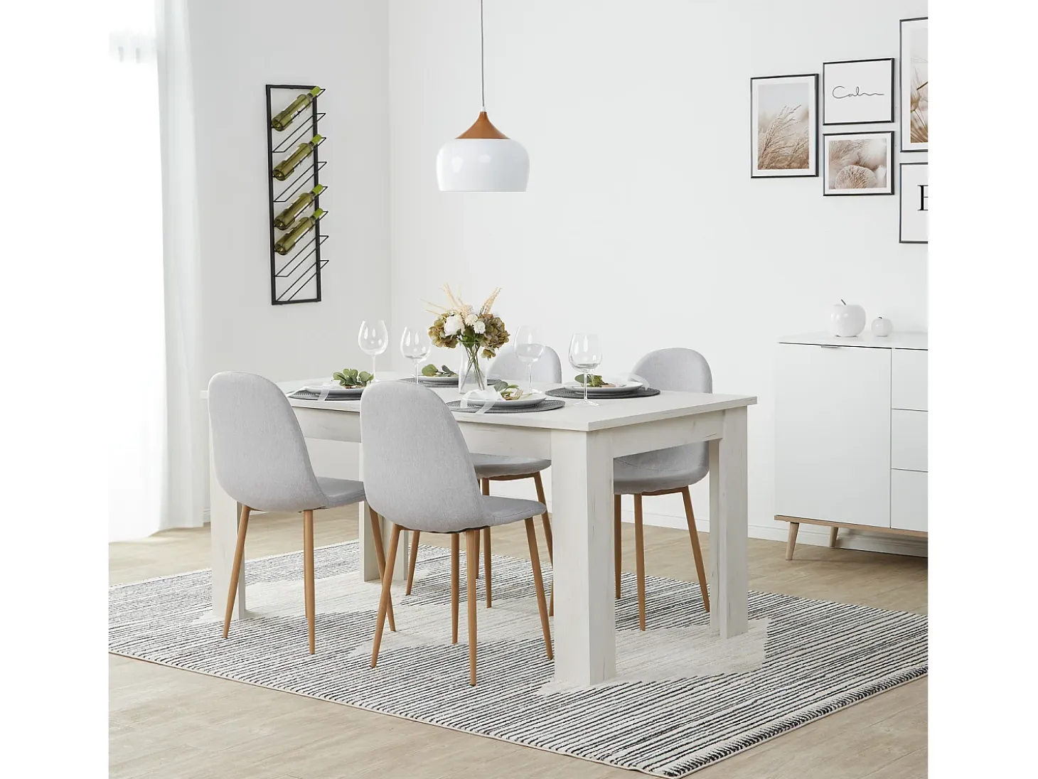 Silla de comedor 44x88x45,5 cm gris Eames